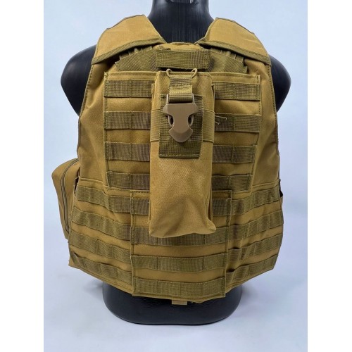 Тактический разгрузочный жилет «5 / пять карманов» с подсумками Tactical Molle Plate Carrier для съемных бронепластин в Норильске